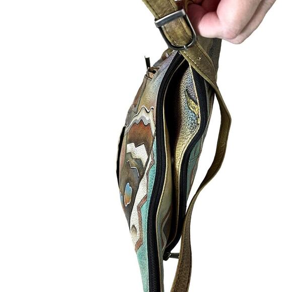 ANUSCHKA  GENUINE  LEATHER  HAND PAINTED‎ HOBO BAG - Picture 5 of 13